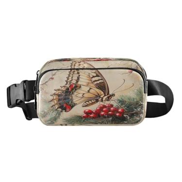 Imagem de CEBUGI Pochetes de caminhada para homens e mulheres, borboletas com asas ornamentadas, modernas, resistentes à água, com cinto ajustável para treino, viagem, corrida