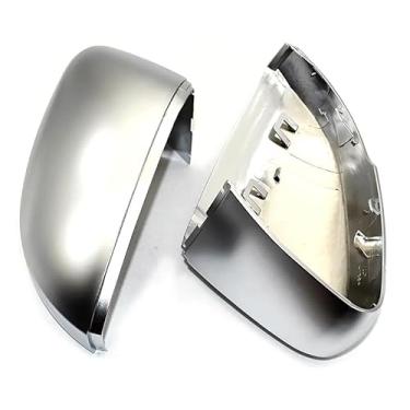 Imagem de VDLJA Capa de espelho retrovisor de carro para Volkswagen Polo 6R 6C 2010-2017, tampas de cobertura de espelho retrovisor de asa lateral, proteção contra chuva, carcaça de espelho retrovisor, A/prata