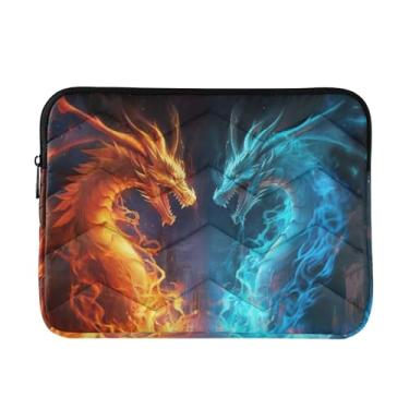Imagem de Coikll Capa protetora para laptop Fire and Ice Dragon à prova de choque para notebook de 13 a 14 polegadas