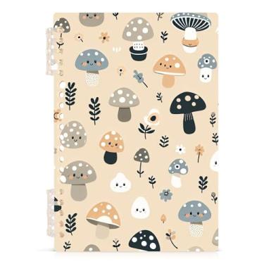 Imagem de Burbuja Caderno de cogumelos, papel pautado universitário A5 com 60 folhas, fichário para escritório, 1 pacote