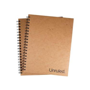 Imagem de Caderno espiral sem pauta blecaute em branco, papel preto liso premium de 31,8 kg, 55 folhas, reciclado e sustentável, 26,7 cm x 20,32 cm, pacote com 2, folha/fio preto