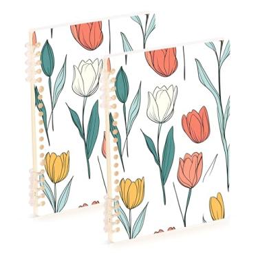 Imagem de Burbuja Cadernos com nome, papel pautado universitário A5 com 60 folhas, fichário para escritório, 2 unidades