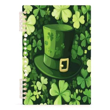 Imagem de Burbuja Caderno St Patrick Hat Clover, papel pautado universitário A5 com 60 folhas, fichário para escritório, 1 pacote