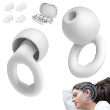 Imagem de NWX Protetor Auricular para Dormir| Abafador de Ruídos em Silicone Confortável | Tampão de Ouvido Reutilizável Anti Ronco para Sono Profundo Protetor Auricular Antirruído (Branco, média)