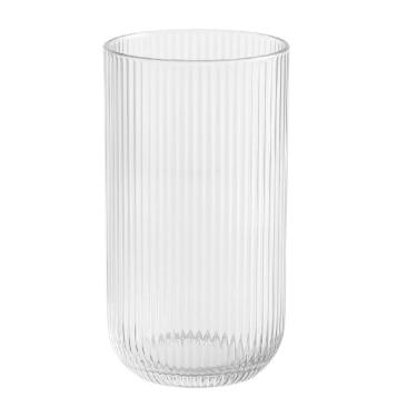 Imagem de Copo De Vidro Alto Para água Suco Lines Transparente 430ml Wolff