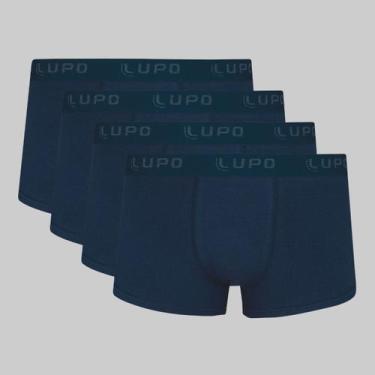 Imagem de Kit 4 Cuecas Lupo Sunga Algodão com Elastano 00480, Azul marinho, GG
