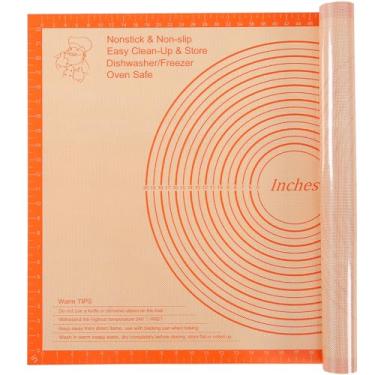 Imagem de Tapete de silicone para assar 91 x 61 cm, antiderrapante e reutilizável, com medidas, tábua de amassar antiaderente - para massa, pastelaria, massa de torta, fondant, biscoitos, pão, macarrão, pizza