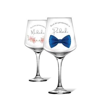 Imagem de 1 Taça De Vinho Agua 340ml Vidro Personalizada Padrinho Madrinha Convite Casamento Batizado Dindo e Dinda Presente Criativo Dos Noivos Resistente (Padrinho)