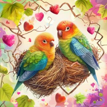 Imagem de Conjunto de 1 capa de almofada decorativa de pássaro, capa de almofada quadrada para sofá de dia dos namorados, capa de almofada para casa de fazenda ao ar livre, sofá, sala de estar, quarto