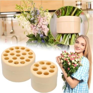 Imagem de 2 peças de suporte de haste de flor em espiral para vasos | Grande buquê reutilizável com bobinas ajustáveis | Ferramenta de arranjo floral DIY para exibição de flores frescas/secas, centros de mesa