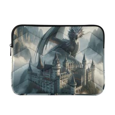 Imagem de Capa para laptop Dragon Fog Castle, fina, leve, durável, trabalho, viagem, bolsa feminina para laptop, de 13 a 14 polegadas