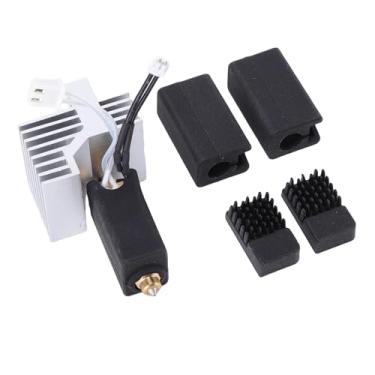 Imagem de Garosa Kit Hotend de Cerâmica, Bico de Aço Endurecido de Latão de 0,4 Mm Com Dissipador de Calor Oxidado para Dissipação de Calor Eficiente, Compatível Com Impressoras 3D, Inclui 2