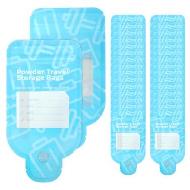 Imagem de Sacos de viagem em pó de proteína, 60 unidades, à prova de vazamento, sacos de armazenamento de pó descartáveis em forma de garrafa para academia, exercícios, atividades ao ar livre | Solução de
