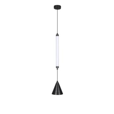 Imagem de Pendente Moderno Tubular Preto Fosco 60cm Led 12W 3200K Bivolt 16205-PL