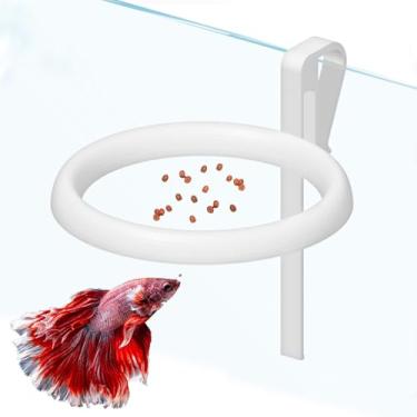 Imagem de Anel de alimentação de peixe com encaixe, alimentador flutuante de aquário, suporte de comida para peixes que não derramam para peixes Betta Goldfish Guppy Turtle