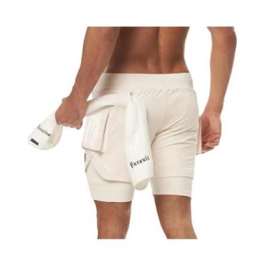 Imagem de Shorts Esportivos Masculinos 2 Em 1 Para Verão, Corrida, Praia, Academ