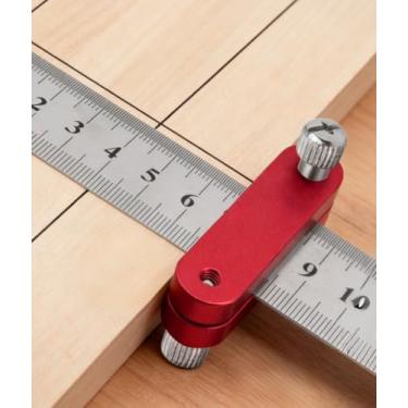 Imagem de 1 bloco de posicionamento de régua, localizador de linha de ângulo ajustável de liga de alumínio