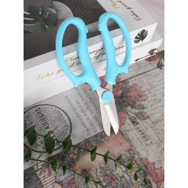 Imagem de Tesouras de flores de jardim, tesouras de poda de flores de aço inoxidável, cabo confortável, adequado para flores frescas e poda de plantas (azul)