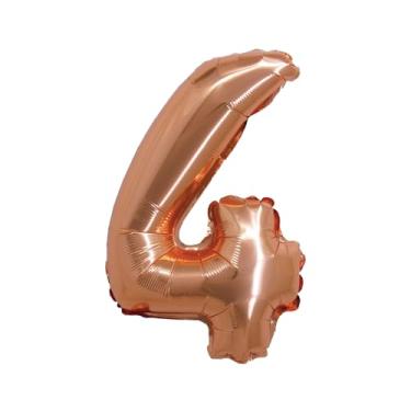 Imagem de BALAO METALIZADO C/CANUDO 16" ROSE GOLD NUMERO 4