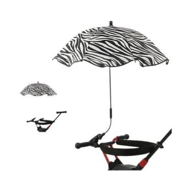 Imagem de Guarda-Sol Ajustável Com Proteção UV E Clampe Para Bicicletas, Carrinh
