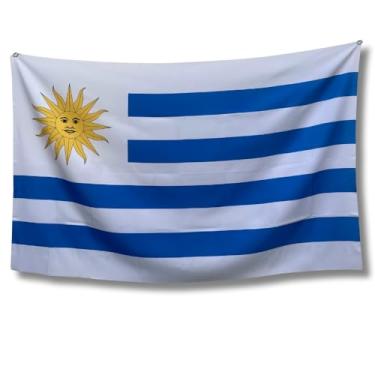 Imagem de Bandeira Decorativa do Uruguai, Uso Interno e Externo, Oxford Premium, Sublimação em Alta Definição, 150x100cm, Multicolorido