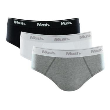 Imagem de Kit C/6 Cueca Slip Mash Ref. 010.04, Cinza-claro/Preto/Branco, GG