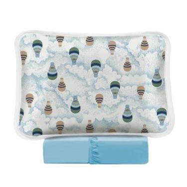 Imagem de Jogo De Lençol Berço 2 Pçs Malha 100% Algodão Menino Menina 1,30x0,70 (Balão Azul)