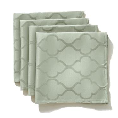 Imagem de SASTYBALE Conjunto de 4 guardanapos jacquard cinza verde sálvia primavera, 50 x 50 cm, guardanapos de pano quadrados, resistentes à água, macios e quentes, reutilizáveis para piquenique ao ar livre