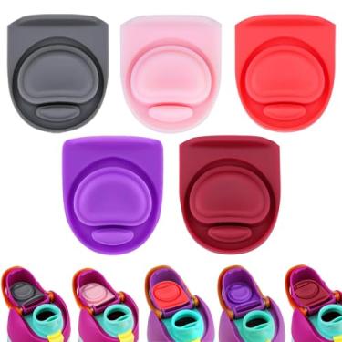 Imagem de ZUGHXMS 5 peças de rolha de substituição de vedação de borracha compatível com Owala FreeSip, junta superior de tampa de silicone para Owalla 16/24/25/32/1,134 g, peças de plugue reutilizáveis para