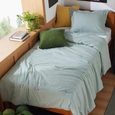 Imagem de Juego de edredón Bedsure Twin/Twin XL Verde Salvia para Colegio
