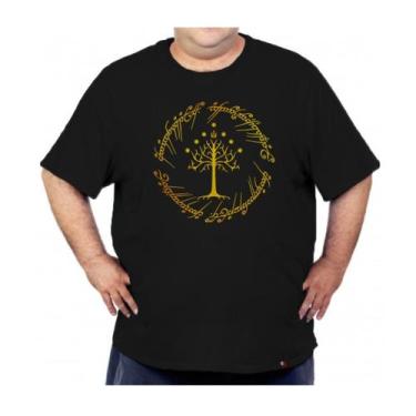 Imagem de Camiseta Plus Size Senhor Dos Anéis Gandalf Estampa Dourada - King Of 