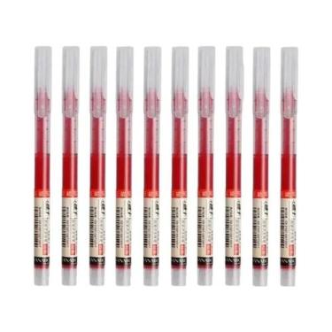 Imagem de Canetas Gel Tipo Agulha Pretas, Azuis E Vermelhas 10PCS Material De Pa