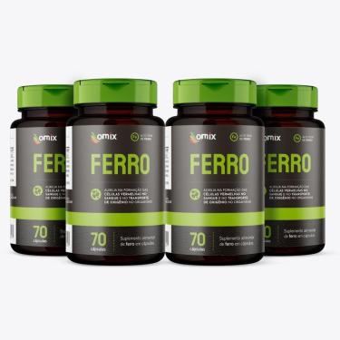 Imagem de Kit 4x - Ferro - 70 cápsulas - Omix-Unissex