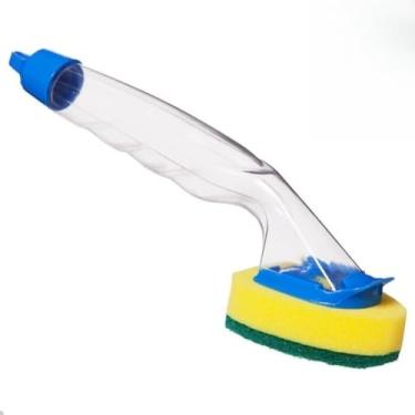 Imagem de Esponja para lavar louça de cozinha com cabo e dispensador de detergente (UNIDADE)