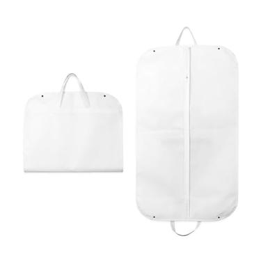 Imagem de Sacos de vestuário premium não tecidos para ternos, vestidos e jaquetas - Organizador de viagem e armário com alças de transporte - Solução de armazenamento de roupas penduradas marrom durável