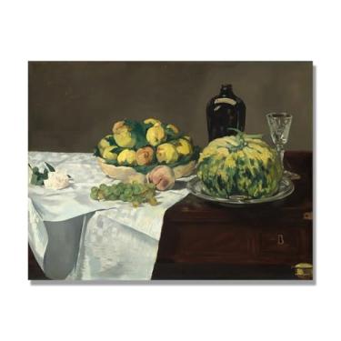 Imagem de NHLDZYH Arte em tela vintage de frutas mortas, pintura clássica de cozinha country, decoração de parede de casa de fazenda quente para sala de jantar e cozinha. A68. 80 x 105 cm-31,5 x 41,3 pol