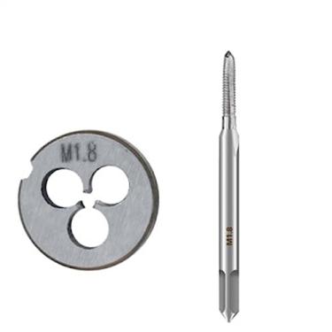 Imagem de Conjunto de 2 peças de torneira e matriz métrica, rosca de parafuso de máquina à direita M1-M3.5, ideal para trabalho em metal de precisão, inclui torneira e matriz M1,2 x 0,25 (cor: A)