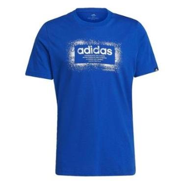 Imagem de Camiseta Adidas Estampada Spray Box Masculino - Azul-Masculino
