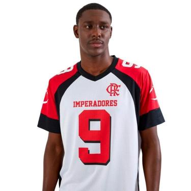 Imagem de Camiseta Braziline Flamengo Imperadores - Branco/Vermelho/Preto-Unissex