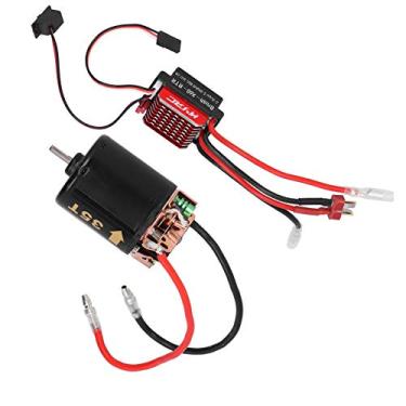 Imagem de SPYMINNPOO 540 Motor Escovado de Longa Duração 360A ESC para Modelo de Carro Tamiya 1/10 RC, Liga de Alumínio Preto Vermelho, para Tanque de Caminhão de Escalada de Caminhão de Curta Duração 1/10 RV