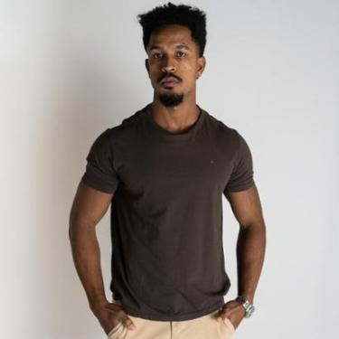 Imagem de Camiseta Ellus Cotton Classic Oliva Escuro-Masculino