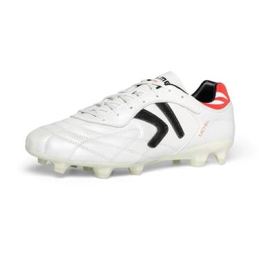 Imagem de KELME Chuteiras de futebol masculinas de couro de bezerro profissional para atividades ao ar livre firme multi Ground Tênis de futebol unissex adulto, Branco, 37