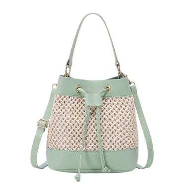 Imagem de Bolsa tiracolo com cordão, casual, grande capacidade, ombro de praia, elegante, mensageiro, palha, tiracolo