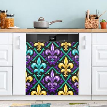 Imagem de ATTX Capa magnética para lava-louças Mardi Gras | Adesivo decorativo de eletrodomésticos de 58 x 66 cm para armários domésticos e eletrodomésticos (48)