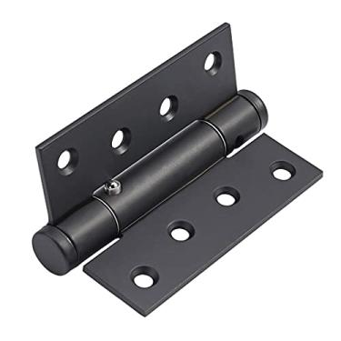 Imagem de Dobradiças pretas de mola para dobradiças de posicionamento de porta de quarto, fechos de porta dobráveis, dobradiças planas de porta de madeira, dobradiças de 10 cm, 2 dobradiças