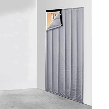Imagem de Cortinas de entrada, cortina de porta com isolamento térmico, porta de tela, cortina de porta quente à prova de vento, cortina de algodão espessa, cortina de algodão de inverno à prova de som para uso