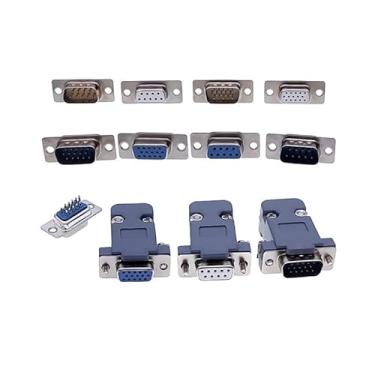 Imagem de Conector adaptador DB9 10 peças Core RS232 Serial COM Furo/pino DB15 soquete de porta macho fêmea D Sub DP9 Case (DB15 fêmea dourada)