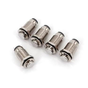 Imagem de 5 peças de metal à prova d'água 12 mm trava liga/desliga 2 pinos SPST interruptor de botão normalmente aberto cabeça redonda alta FXPCGZISH