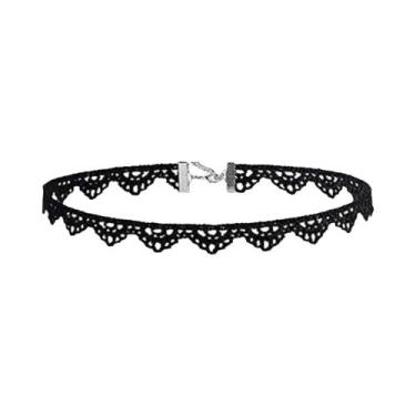 Imagem de Colar Choker Vintage De Veludo Rosa Com Franjas, Acessório De Moda Gót