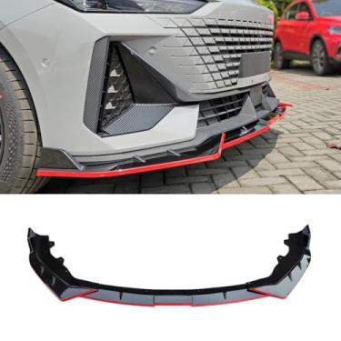 Imagem de Spoiler do para-choque dianteiro do carro peça de modificação do difusor de lábios compatível com UNI-V 2022-2023 capa protetora de para-choque acessórios para carro (preto vermelho)